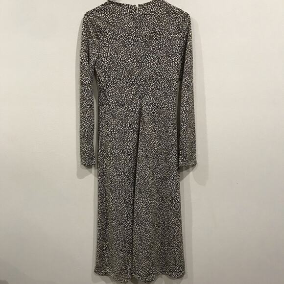 Banana Republic Fit & Flare Midi Leopard Print Dress Size S Long Sleeve - Picture 8 of 8
